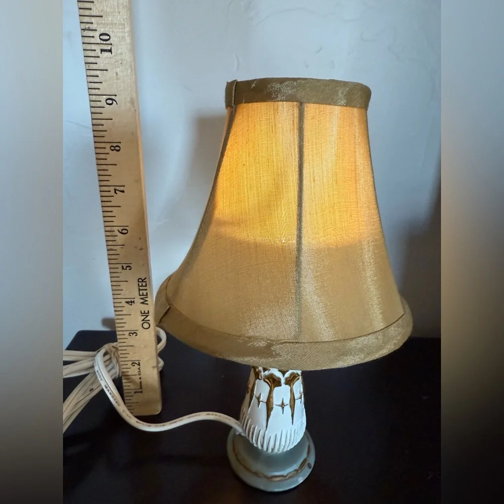 Mid century modern Mini Accent art table lamp petite vanity light dresser VTG 9”